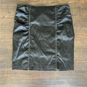 Charlotte Russe Black Ruched Pencil Skirt